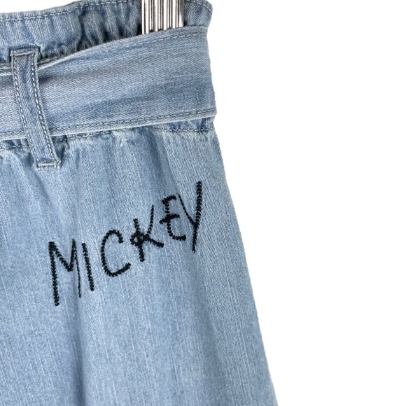 Junk Food x Disney Blue Chambray Mickey Mouse Embroidered Tapered Pants Sz M - Picture 4 of 9